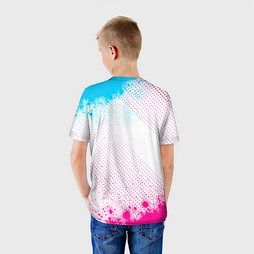 Детская футболка Chrysler neon gradient style / 3D-принт – фото 4