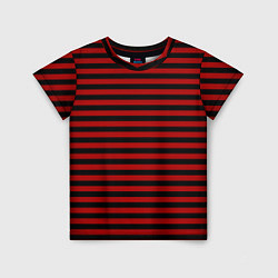 Детская футболка Темно-красные полосы