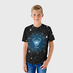 Футболка детская Телец знак зодиака на звездном небе, цвет: 3D-принт — фото 2