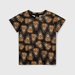 Детская футболка Паттерн жираф с цветами: арт нейросети