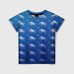 Детская футболка Subnautica паттерн с рыбками