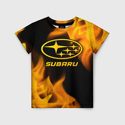 Детская футболка Subaru - gold gradient