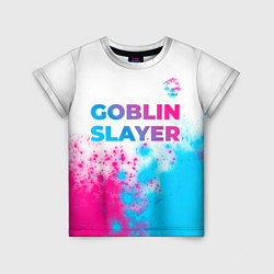 Детская футболка Goblin Slayer neon gradient style: символ сверху