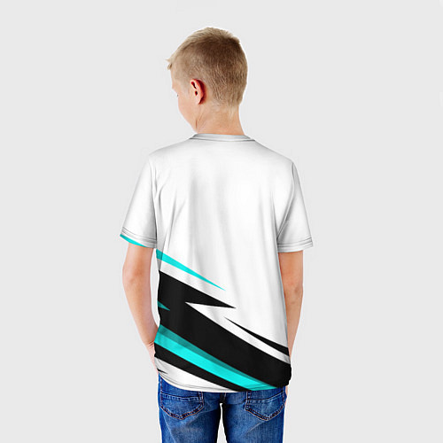 Детская футболка Bmw perfomance - бирюзовый / 3D-принт – фото 4