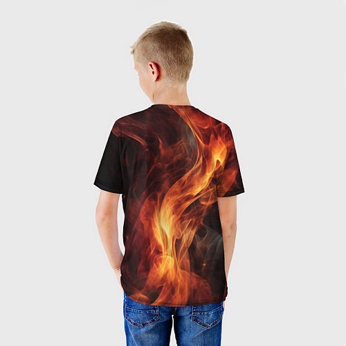 Детская футболка Языки пламени: арт нейросети / 3D-принт – фото 4