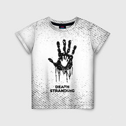 Детская футболка Death Stranding с потертостями на светлом фоне