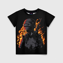Детская футболка PUBG огонь