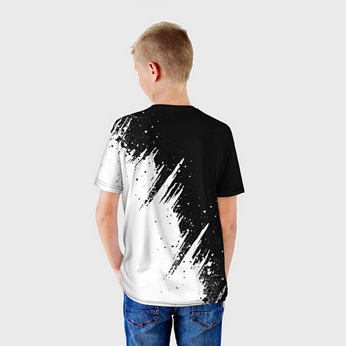 Детская футболка Chicken gun - белая краска / 3D-принт – фото 4