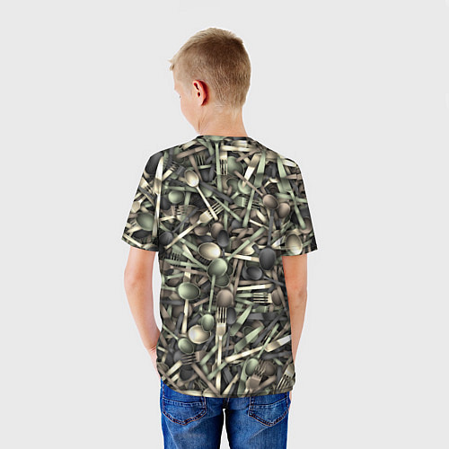Детская футболка Голодный камуфляж / 3D-принт – фото 4
