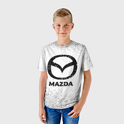 Футболка детская Mazda с потертостями на светлом фоне, цвет: 3D-принт — фото 2