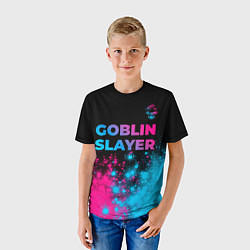 Футболка детская Goblin Slayer - neon gradient: символ сверху, цвет: 3D-принт — фото 2