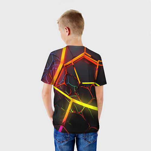 Детская футболка Неоновые трубки / 3D-принт – фото 4