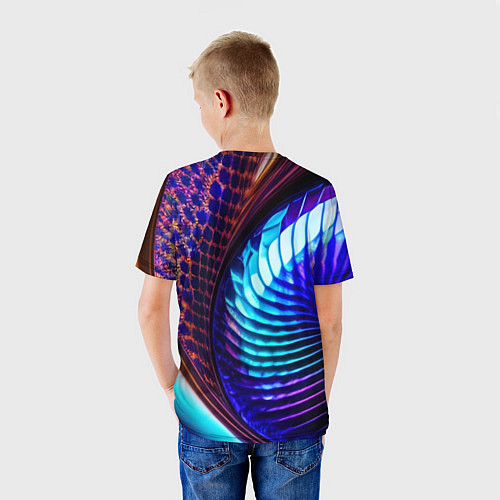 Детская футболка Неоновый водоворот / 3D-принт – фото 4