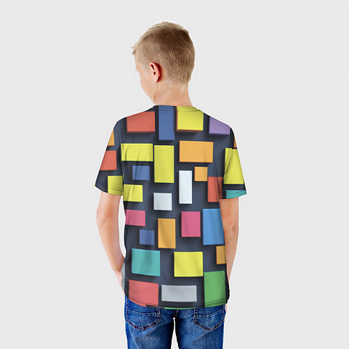 Детская футболка Тетрис цветные кубики / 3D-принт – фото 4