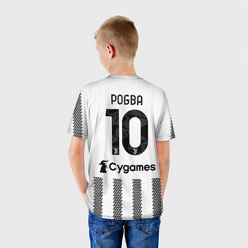 Детская футболка Поль Погба Ювентус форма 2223 домашняя / 3D-принт – фото 4