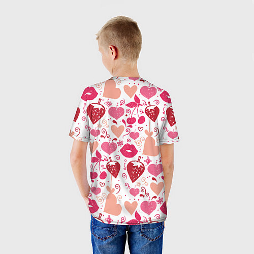 Детская футболка Клубничная любовь / 3D-принт – фото 4