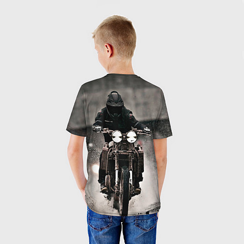 Детская футболка Мотоцикл в дождь / 3D-принт – фото 4