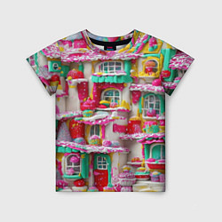 Детская футболка Домики из сладостей