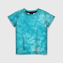 Детская футболка Листья стилизация текстура сине-голубой