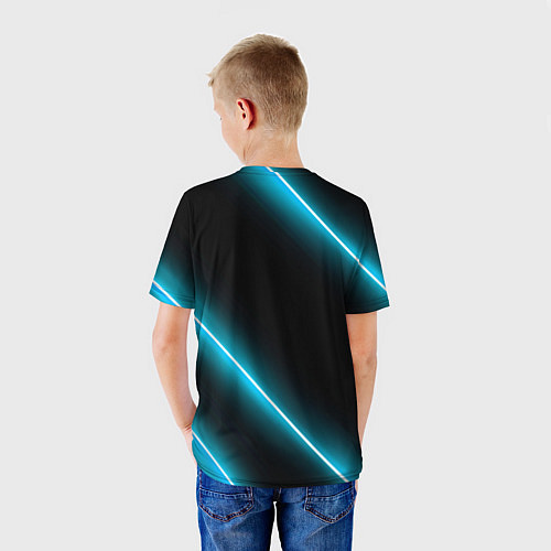 Детская футболка Citroen неоновые лампы / 3D-принт – фото 4