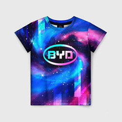 Детская футболка BYD неоновый космос