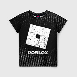 Детская футболка Roblox с потертостями на темном фоне