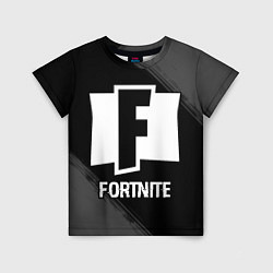 Детская футболка Fortnite glitch на темном фоне