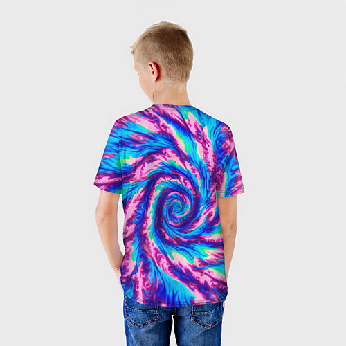 Детская футболка Тай-дай розово-голубой / 3D-принт – фото 4