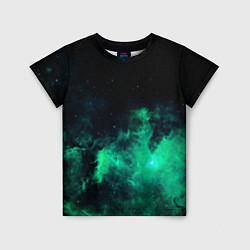 Детская футболка Зелёная галактика Midjourney