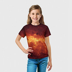 Футболка детская Огненная галактика, цвет: 3D-принт — фото 2