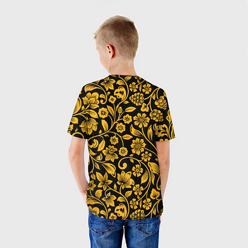 Детская футболка Золотая хохлома / 3D-принт – фото 4