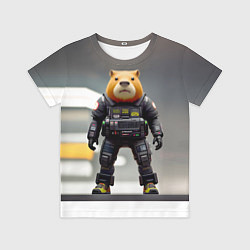 Детская футболка Капи полицейский - киберпанк - нейросеть