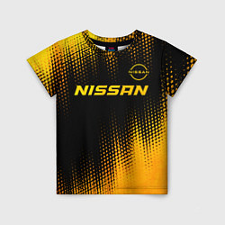 Футболка детская Nissan - gold gradient: символ сверху, цвет: 3D-принт