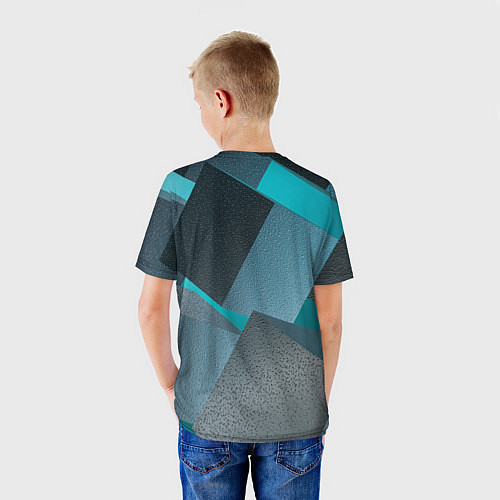 Детская футболка Абстрактные ребристые кубы / 3D-принт – фото 4