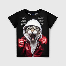 Детская футболка Street boxing cat