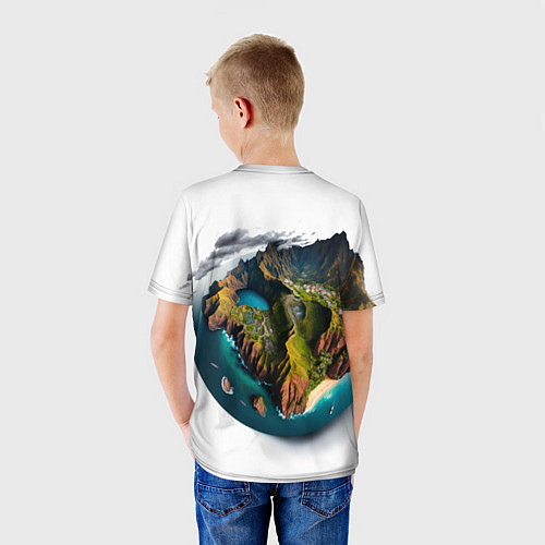 Детская футболка Планета с одним островом / 3D-принт – фото 4