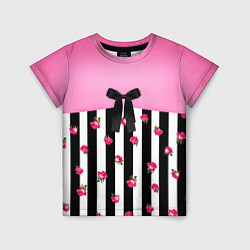 Детская футболка Костюм Барби: полоска с розами
