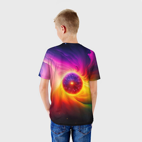 Детская футболка Неоновое солнце / 3D-принт – фото 4