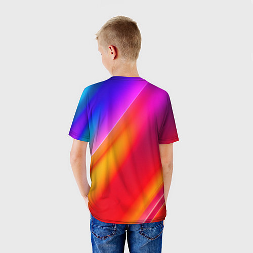 Детская футболка Неоновая радуга / 3D-принт – фото 4
