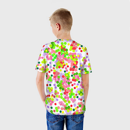 Детская футболка Разноцветное конфетти на белом / 3D-принт – фото 4