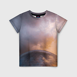 Детская футболка Часть металлической планеты и туман