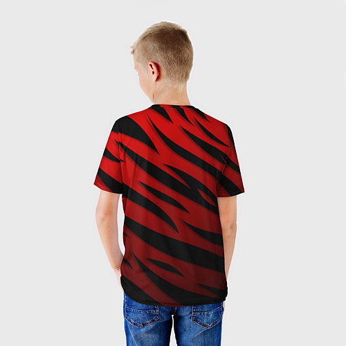 Детская футболка Ведьмак - школа волка - красный / 3D-принт – фото 4