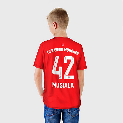 Детская футболка Джамал Мусиала Бавария Мюнхен форма 2223 домашняя / 3D-принт – фото 4