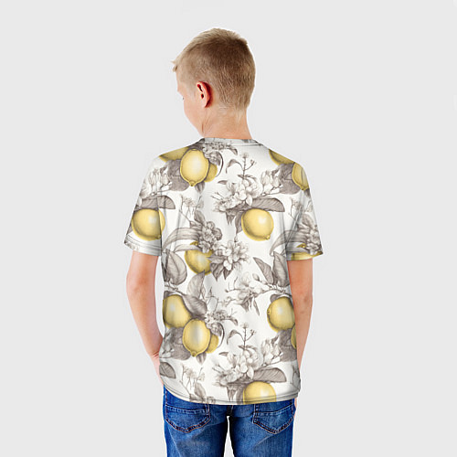 Детская футболка Лимоны - винтаж графика: паттерн / 3D-принт – фото 4