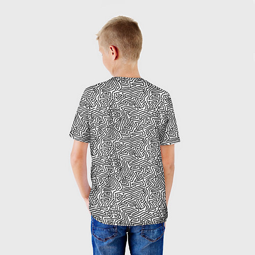 Детская футболка Абстрактный фон органических линий / 3D-принт – фото 4