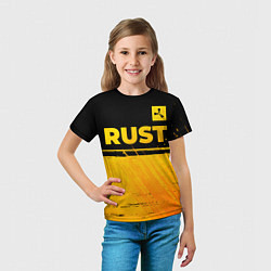 Футболка детская Rust - gold gradient: символ сверху, цвет: 3D-принт — фото 2