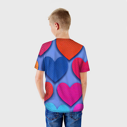 Детская футболка Паттерн сердечки / 3D-принт – фото 4