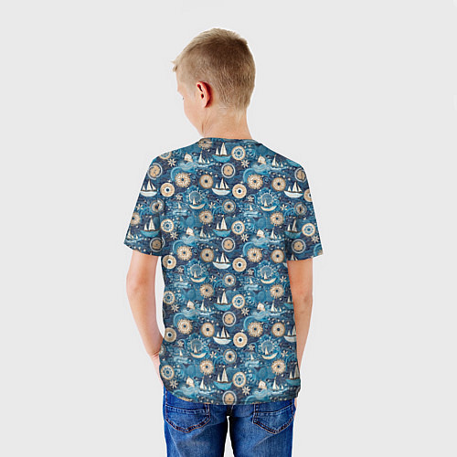 Детская футболка Кораблики и волны / 3D-принт – фото 4