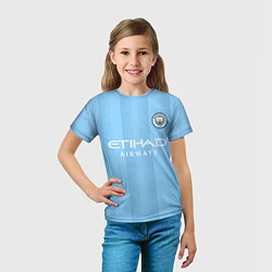 Футболка детская Джек Грилиш Манчестер Сити форма 2324 домашняя, цвет: 3D-принт — фото 2
