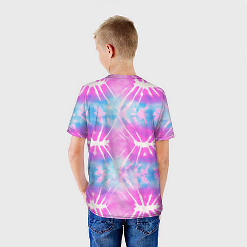 Детская футболка Голубо-розовый узор тай-дай / 3D-принт – фото 4